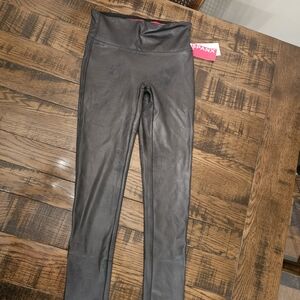 SPANX Faux Leather High-Waist Leggings - Black